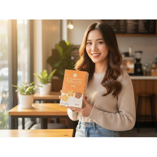 Bánh Hạnh Nhân Tiến Anh 80g – Đặc Sản Chợ Mới, Vị Mè Đậu Socola